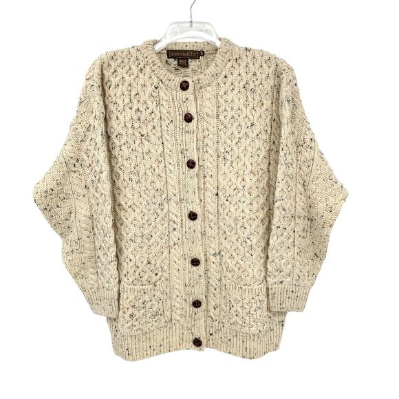 Inis Crafts Sweaters - Vintage Inis Crafts Fisherman Cardigan Sweater 100% Wool Womens M